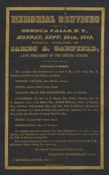 President Garfield Funeral - Memorial Services….On Black Silk!