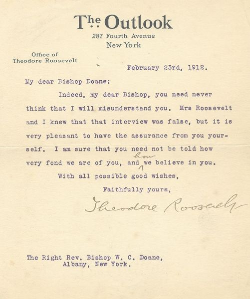 Theodore Roosevelt Reassures a Friend