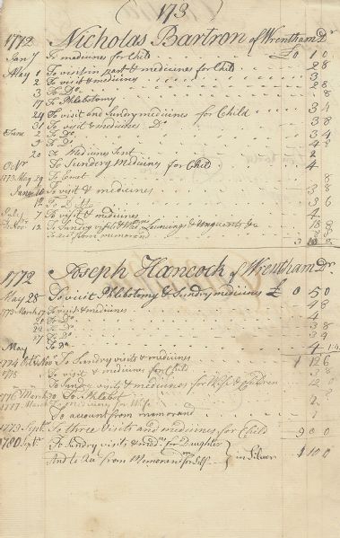 Colonial Massachusetts Physician's Record