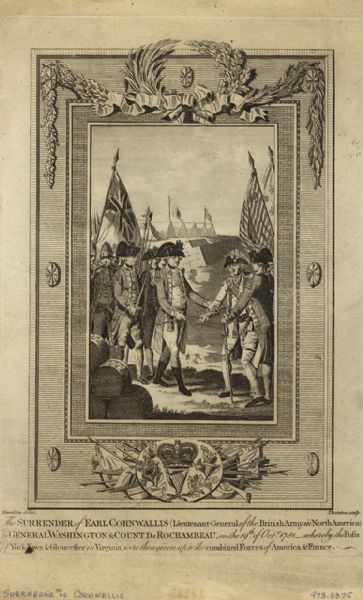 Barnard's Copperplate Engraving of Cornwallis' Surrender.  