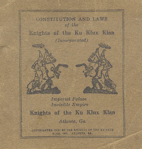 1920s Pocket KKK Constitution