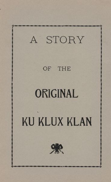 Booklet Explores the KKK's Origins