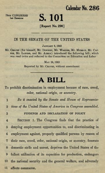 Another CIVIL RIGHTS Bill Fails in 1945