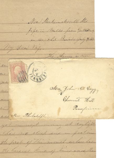 Directly After Gettysburg, Federal Soldier Writes His Wife on Dead Confederate’s Paper