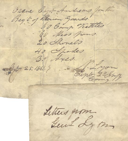 Rare War-Date Nathaniel Lyon Signature