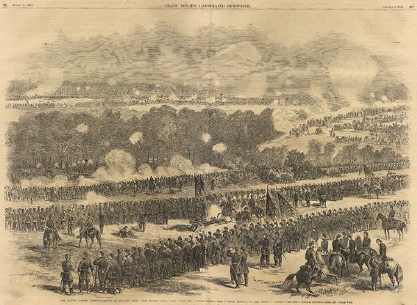 President Lincoln Reviews the Troops With General McClellan, July 8th Harrison’s Landing