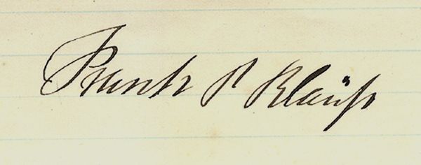 Signature of Union Major-General Francis P. Blair