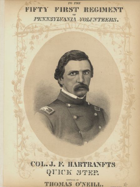 1862 Colonel John F. Hartranft's 51st Pennsylvania Triumphal March Sheet Music.