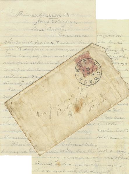 His Gettysburg Campaign Letter With Battle, Guerrilla Raider Mosby and Negro Regiment Content