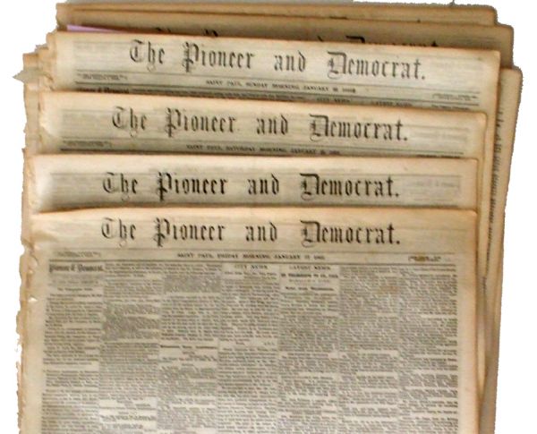 Small Archive of 25 Western Newspapers, 1862