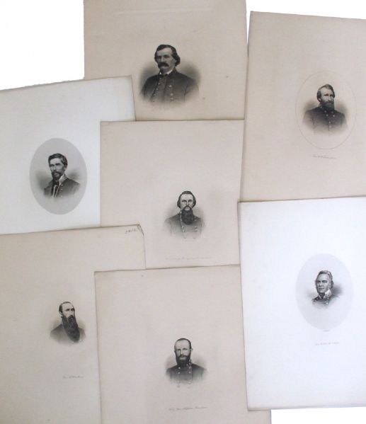 Collection of 32 Civil War Officer Engraved Portraits
