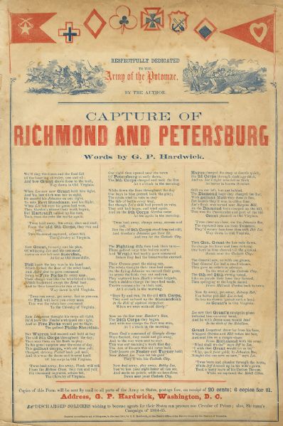 Capture of Richmond & Petersburg Broadside.