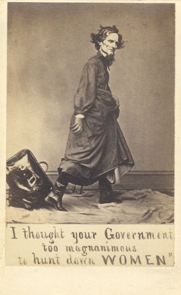 Rare Confederate President Jefferson Davis Escaping CDV