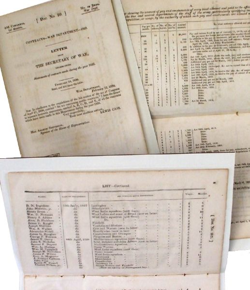 Ten Federal Government Military Reports, 1830s - 1840s