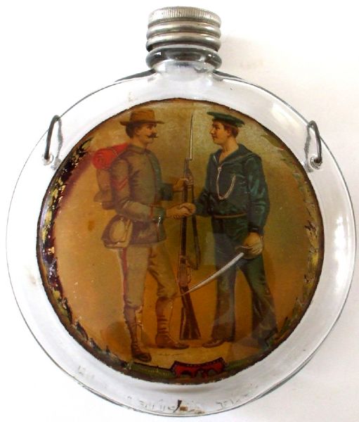 Patriotic Spanish-American War Flask
