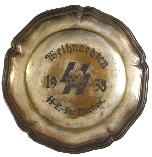 1938 GERMAN SS TOTENKOPFVERBANDE PLATE FROM DACHAU CONCENTRATION CAMP