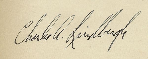 Charles Lindberg Signed Book