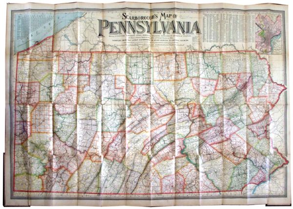 Huge Pennsylvania Fold-Out Map