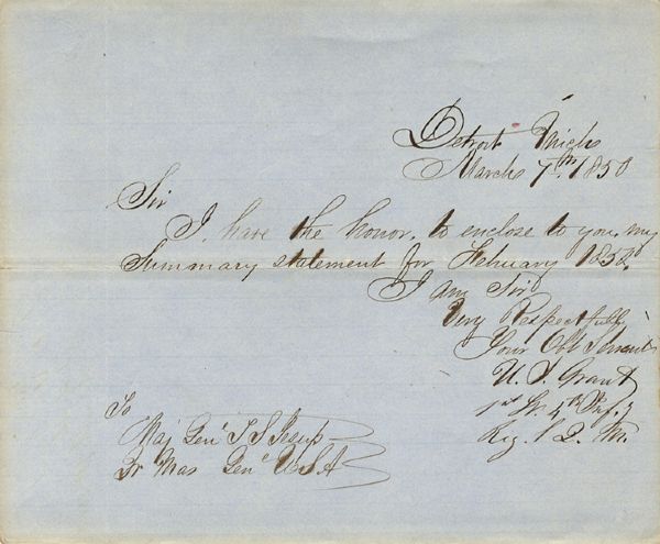 Early Grant Autograph Document Signed