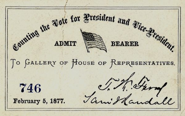 Election of 1876 Voting Pass