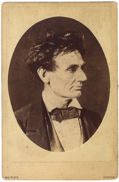 Abraham Lincoln Cabinet Card Tousled Hair Pose By Alexander Hesler
