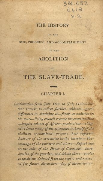 Volume II, the First American Edition of Clarkson's Anti-Slavery Essay