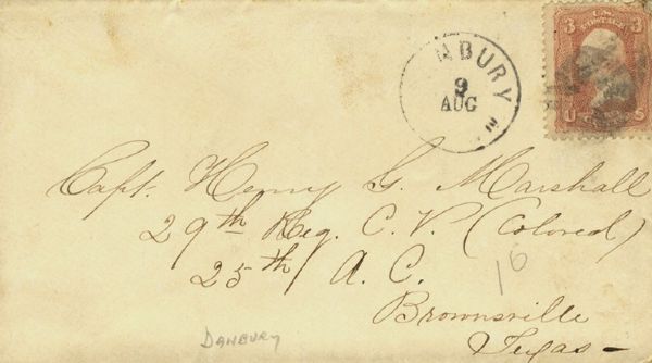 Postal Cover Addressed to Captain in U.S. Colored 
