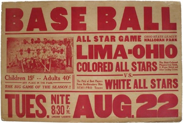 Colored All Stars vs White All Stars - A Baseball Poster 