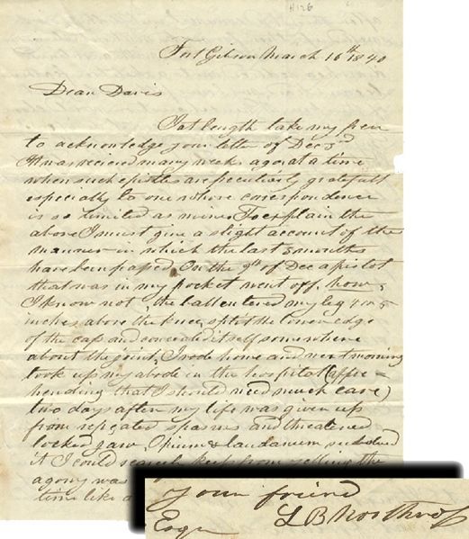 1840 Letter to Jeff Davis Seized by Yankee Raiders in 1863