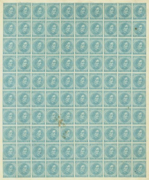 Uncut Sheet of New York Counterfeit Confederate 