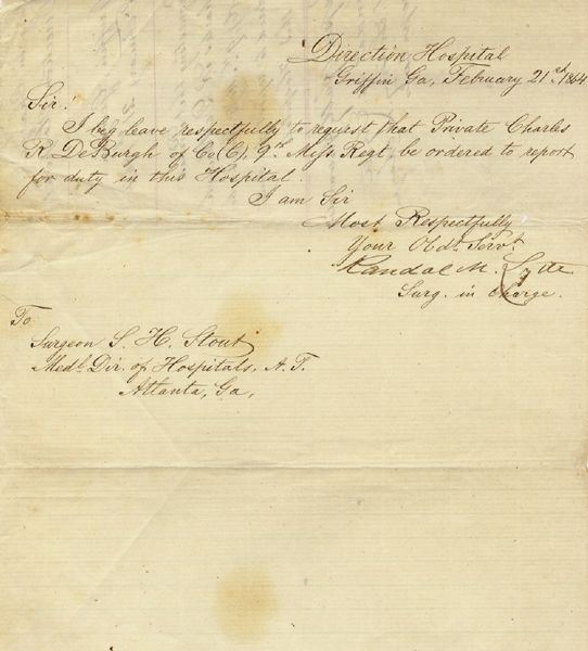 Confederate Hospital's Personnel Request 