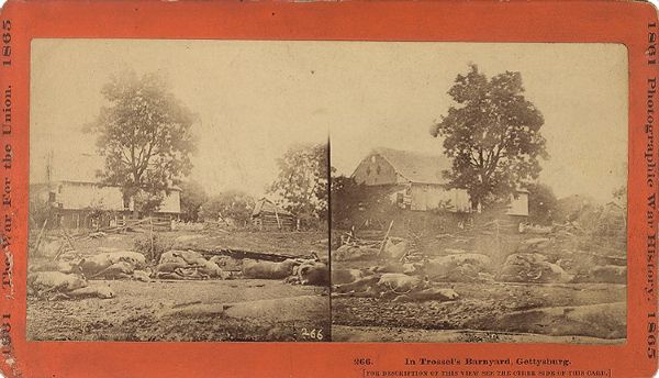 Stereoview of Trostle Farm, Gettysburg