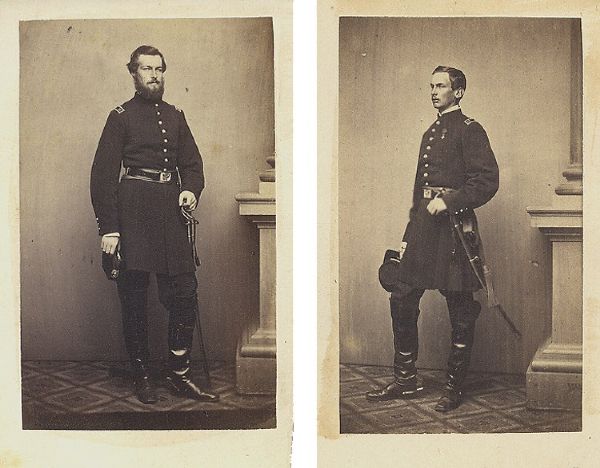 Two CDVs of George McClellan's French Aides
