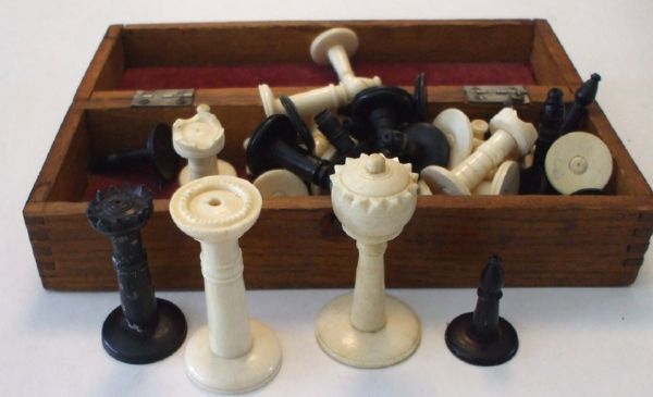 Partial 19th Century Celluloid Chess Set