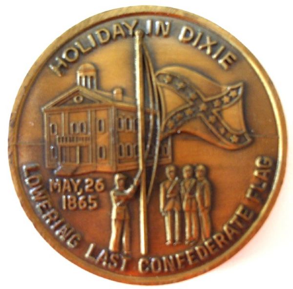 Striking Confederate Commemorative - Lowering Last Confederate Flag Shreveport LA Governor