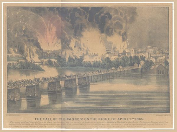 Currier & Ives of The Fall of Richmond 