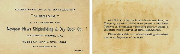 Admission Ticket for Battleship Launching 