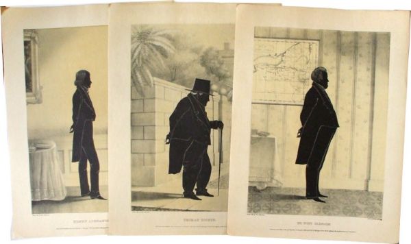 1844 Set of Kellogg Silhouettes Including Va. Governor and CSA General Henry Wise. 