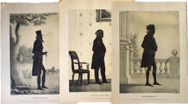 1844 Set of Kellogg Silhouettes Including President Martin Van Buren