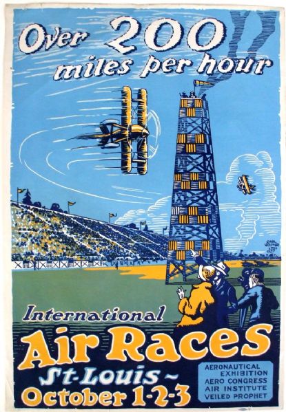 St. Louis Air Races 1923 Original Vintage Poster