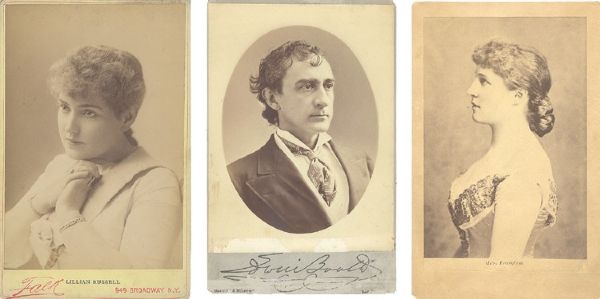 Three Cabinet Cards of Celebrated 19th Century Thespians