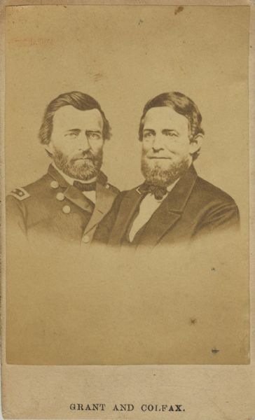 Scarce jugate CDV of U.S. Grant and Schuyler Colfax for 1868 election