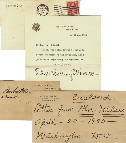 President Woodrow Wilson Signed White House Card....And More
