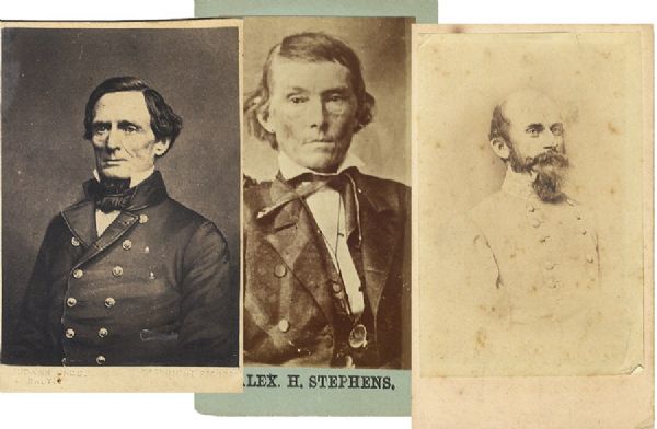 Three CDVs of Confederate Leaders