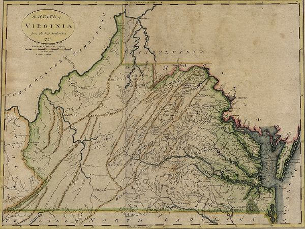 1796 Map of The State of Virginia