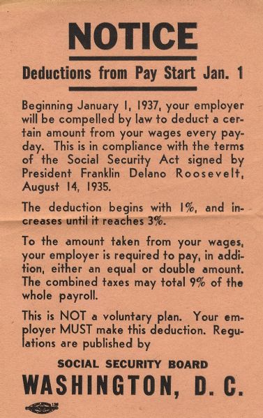 1937 Social Security Handbill