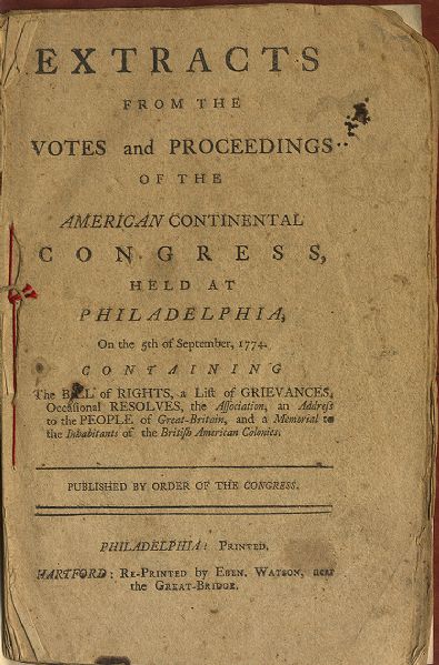 From The Continental Congress Booklet,