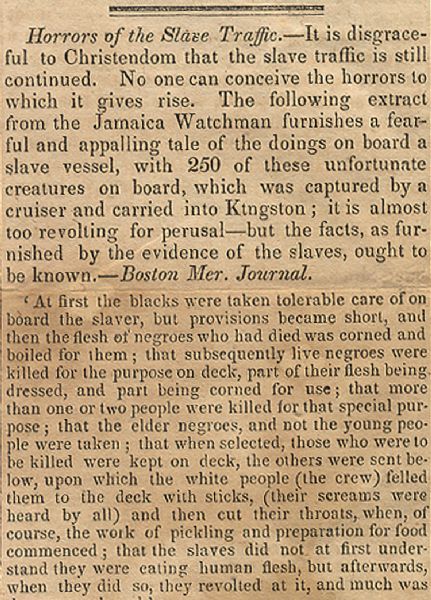 Cannibalism Aboard a Slave Ship