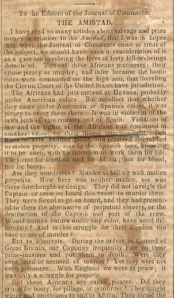 Liberator’s Early Amistad Coverage