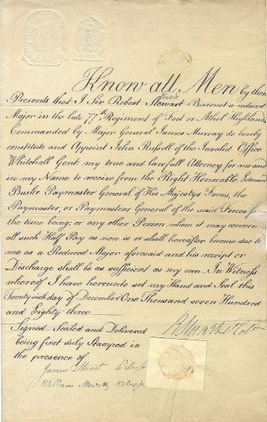 Veteran of the Revolutionary War Pension Document